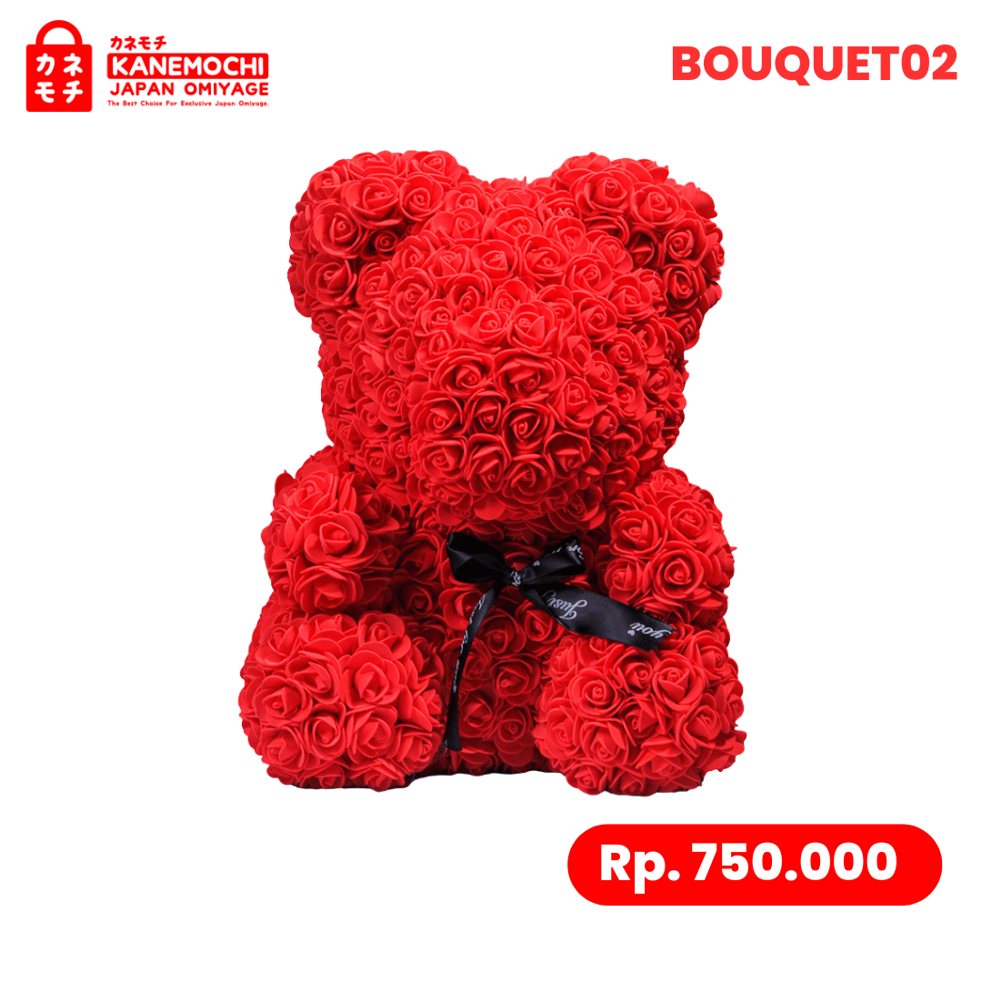 Varian TEDDY BEAR ROSE BUKET (VARIASI PITA) MERAH dari Kyoto Signature Bouquet (VARIASI PITA) - SURPRISE...