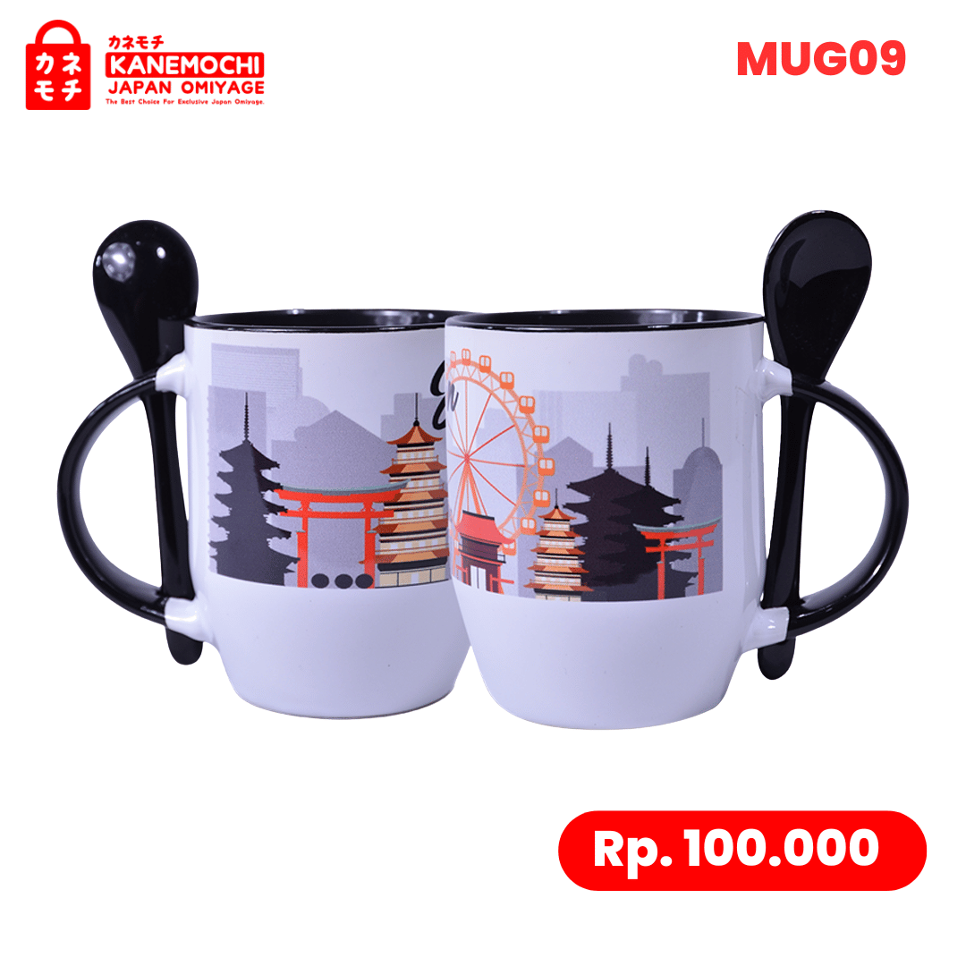 Varian JAPAN ICON dari Kyoto Tea Ceremony Mug | Mug Keramik Set Sendok |...