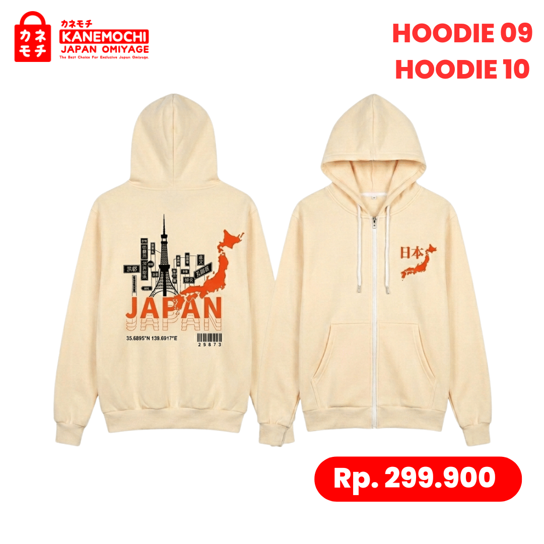 Varian CREAM dari Tokyo Streetwear Zip Hoodie TOKYO JAPAN ALLSIZE &...