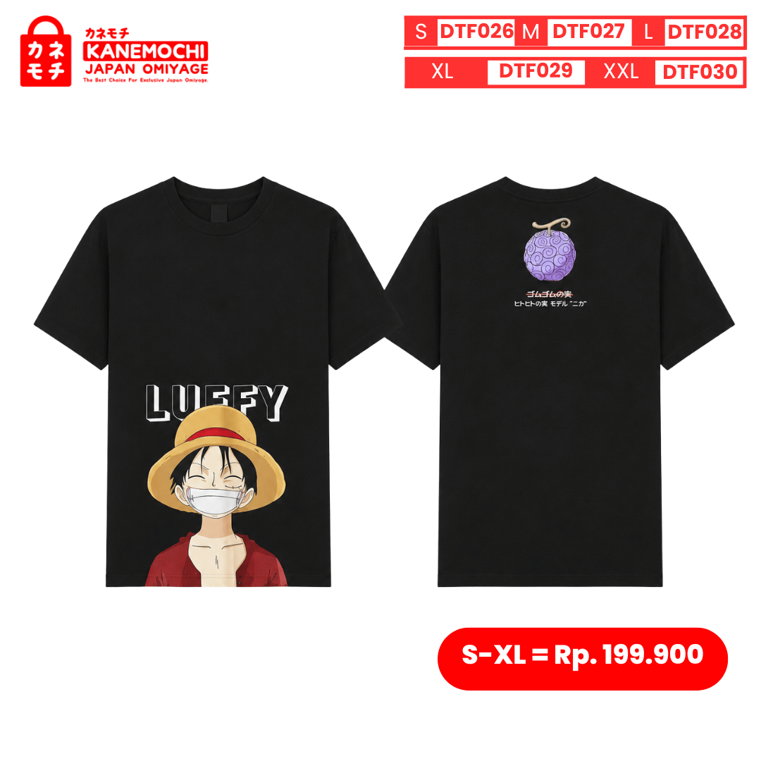 Varian DTF LUFFY ONE PIECE = XL dari LEGACY COLLECTION TEE LUFFY ONE PIECE (BLACK) 30S...