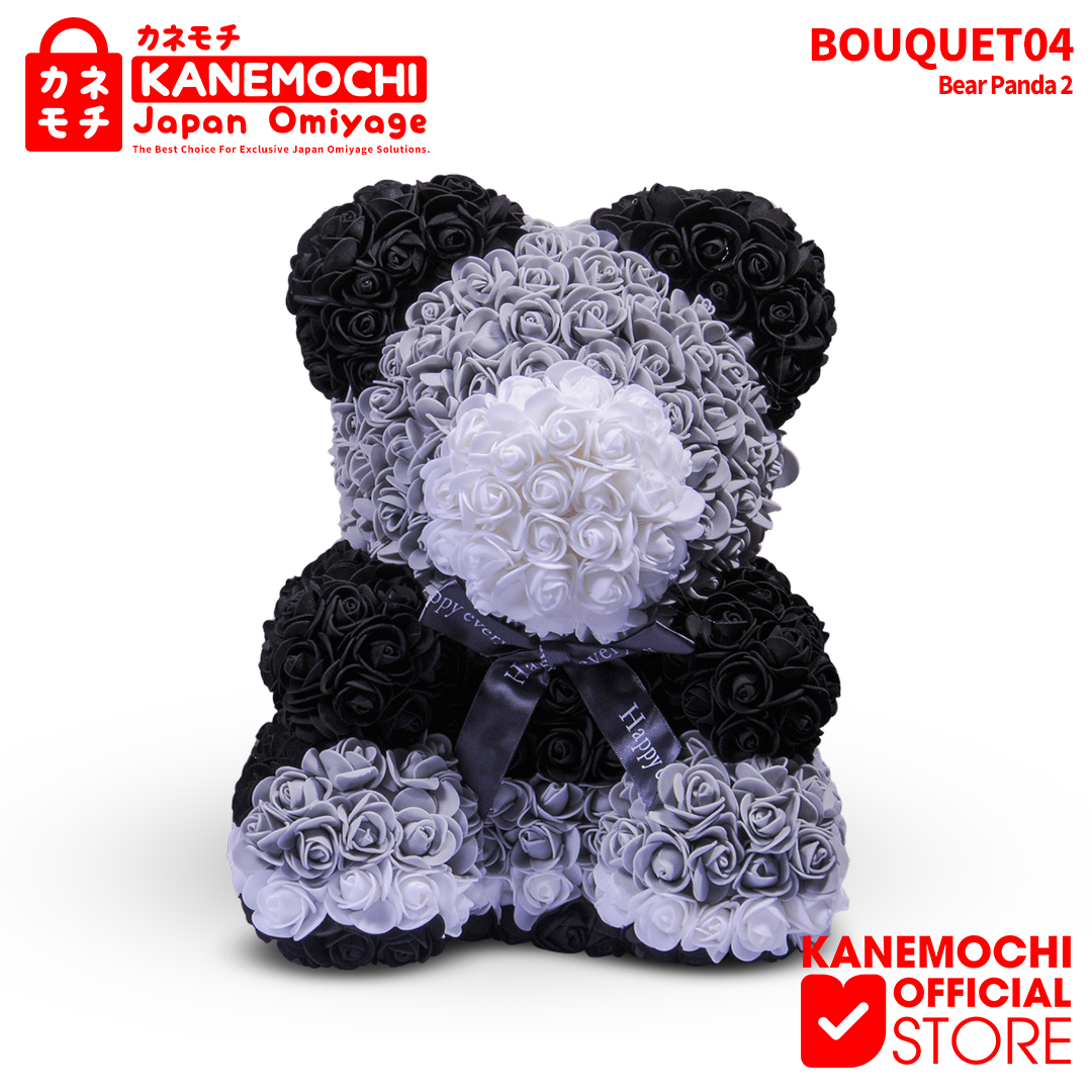 Varian TEDDY BEAR ROSE BUKET (VARIASI UNIQUE) BLACK-GREY-WHITE dari KANEMOCHI TEDDY BEAR ROSE BOUQUET - KANEMOCHI TEDD...