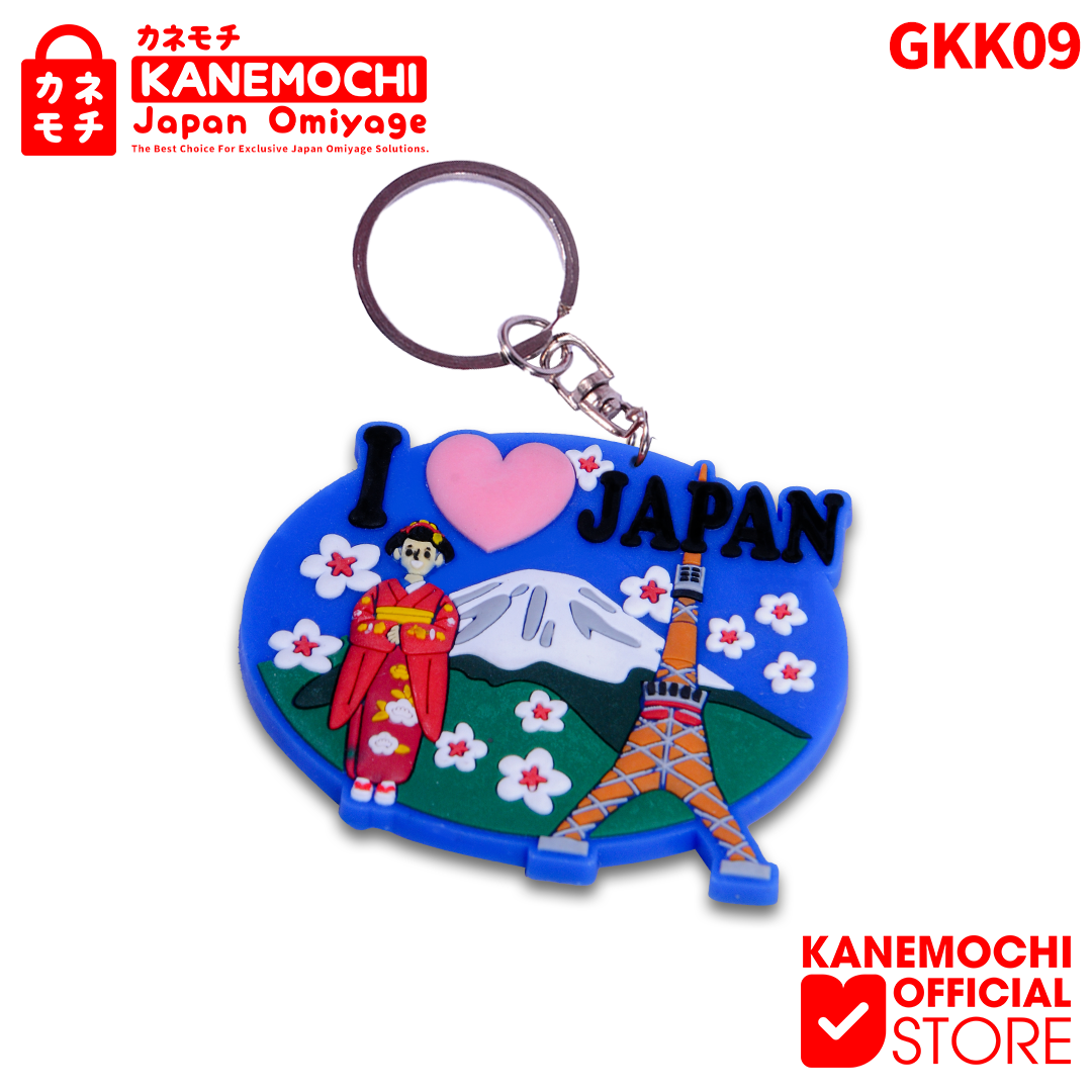 Varian BIRU I LOVE JAPAN dari KANEMOCHI KEY CHAIN JAPAN - KANEMOCHI Gantungan Ku...