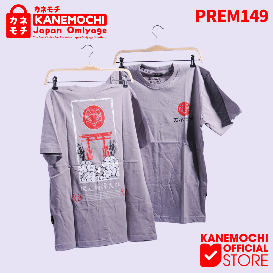 Varian CHARCOAL dari KANEMOCHI T-SHIRT / KAOS PREMIUM MOTIF KITSUNE & F...