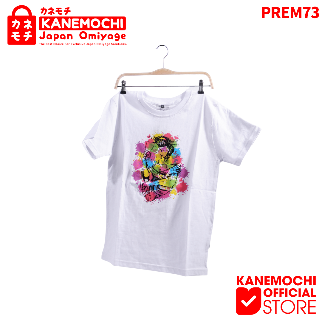 Varian KAOS PREMIUM GEISHA SPLASH (WHITE) dari Kanemochi Japan Premium Kaos White Geisha Splash -...