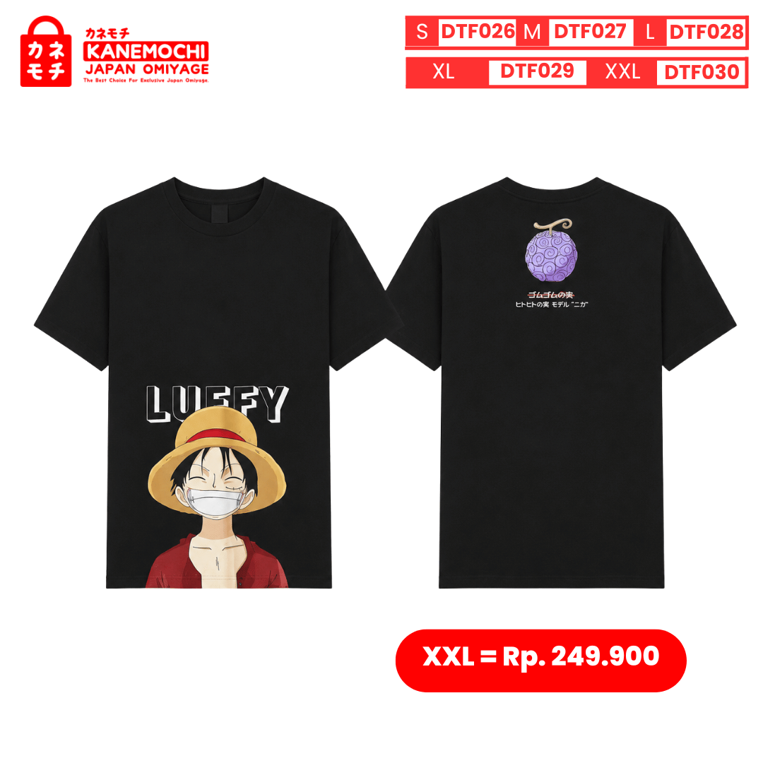Varian DTF LUFFY ONE PIECE = XXL dari LEGACY COLLECTION TEE LUFFY ONE PIECE (BLACK) 30S...