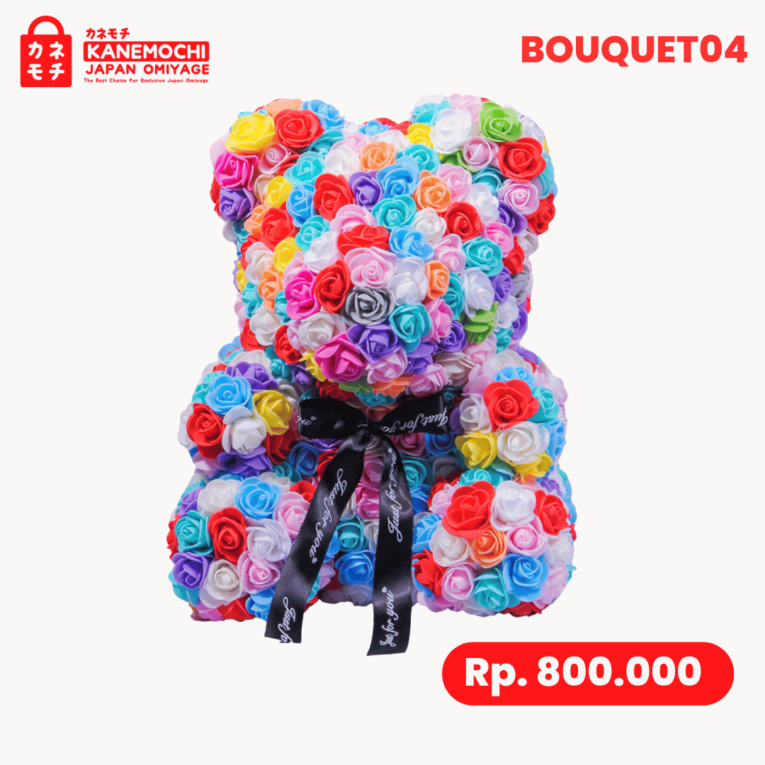 Varian TEDDY BEAR ROSE BUKET (VARIASI UNIQUE) SPLASH COLOUR dari Tokyo Colorful Love Bouquet - Tokyo Christmas Blos...
