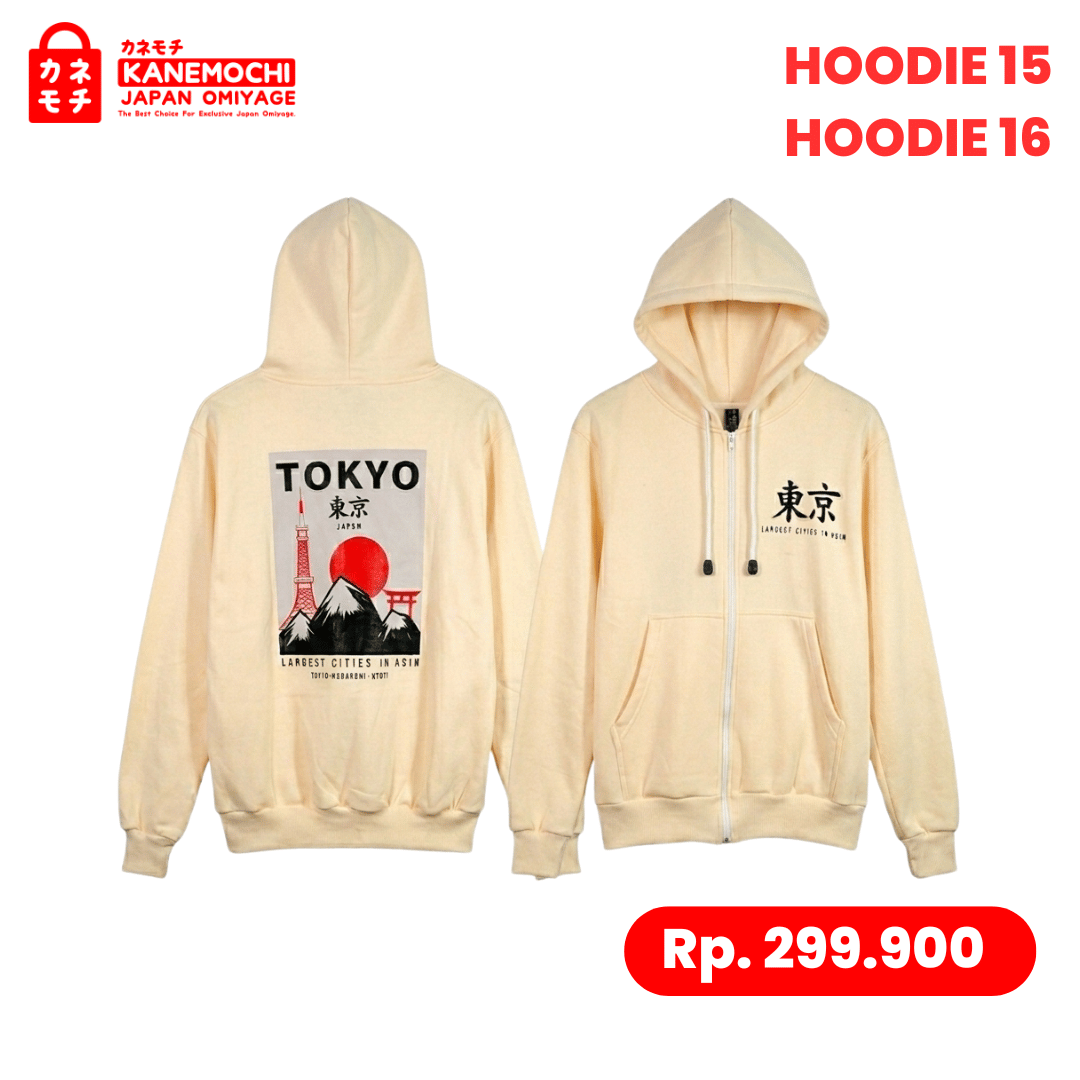 Varian CREAM dari Tokyo Streetwear Zip Hoodie TOKYO JAPAN ALLSIZE &...