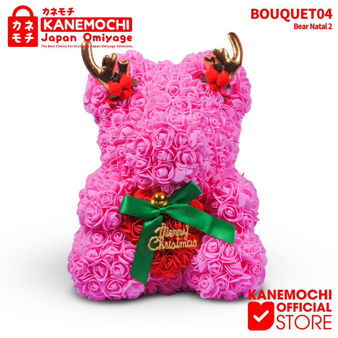 Varian TEDDY BEAR ROSE BUKET (VARIASI UNIQUE) CHRISTMAS PINK dari KANEMOCHI TEDDY BEAR ROSE BOUQUET - KANEMOCHI TEDD...