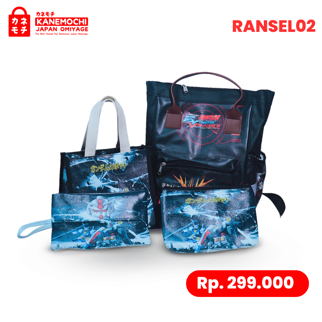 Varian GUNDAM JAPAN BLACK dari Premium Japanese Kawaii Backpack Set | Tas Sekolah...