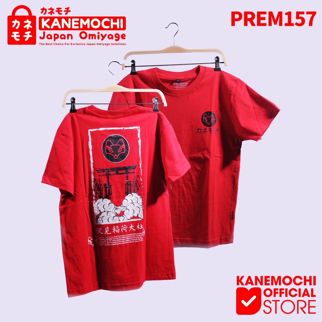 Varian KAOS PREMIUM KITSUNE & FUSHIMI INARI (RED) dari KANEMOCHI T-SHIRT - KANEMOCHI KAOS PREMIUM MOTIF K...